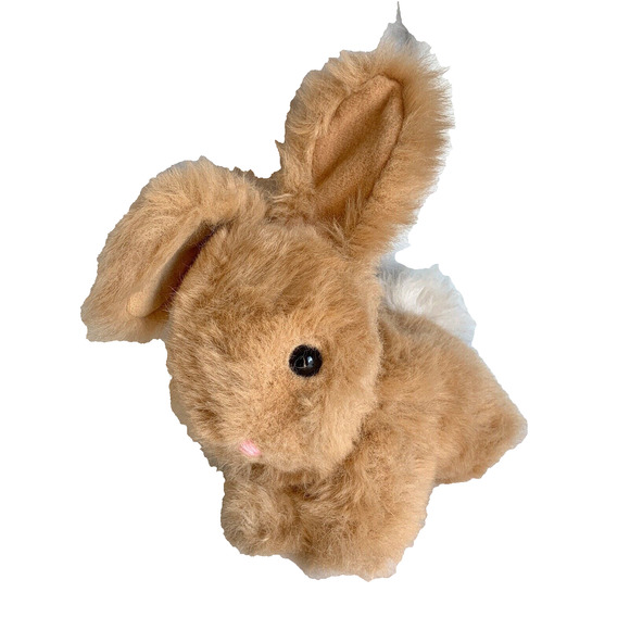 Vintage Gund Rabbit Plush Bunny Rattle 1982 Light Brown 6 Inches Stuffed Animal - Picture 1 of 7